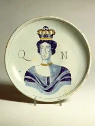 Lambeth Delftware Porträt von Königin Mary (Keramik)